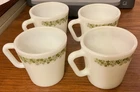 SET OF 4 Vintage D Handle Mugs Crazy Daisy Spring Blossom