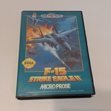 MicroProse F-15 Strike Eagle II (Sega Genesis) Simulation Flight Sim w/ Manual