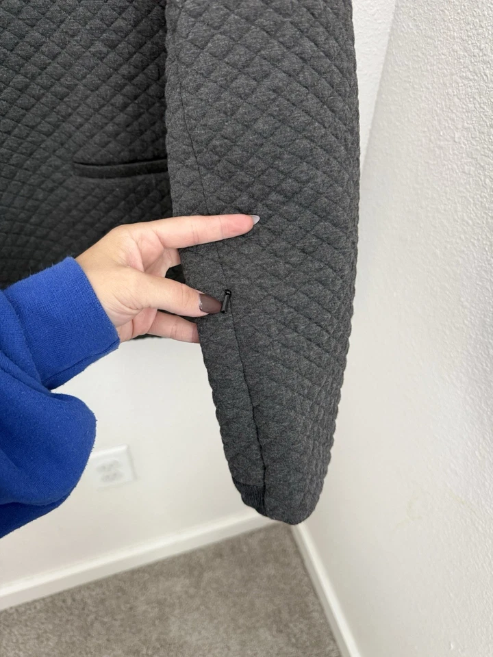 Blazer de viaje Betabrand acolchado preppy oficina de negocios talla pequeña para hombre Foto 3 de 4