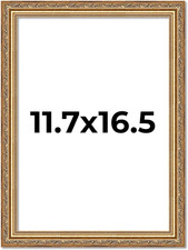 Antique Gold A3 Picture Frame with UV Acrylic  Hanging Hardware