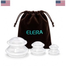 Silicone Cupping Therapy Set 3 Massage Cups S M L Transparent Cellulite Back