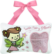 Tooth Fairy Pillow for Boy and Girl Embroidered Cartoon Tooth Pocket Tooth Fairy