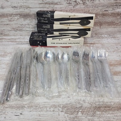 Wm A Rogers Premier Oneida Ltd SPANADA Stainless Flatware VTG  6 Sets 30 Pcs USA