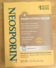 Neosporin Pain Itch Scar Ointment 0.5 Oz Maximum Strength First Aid Antibiotic