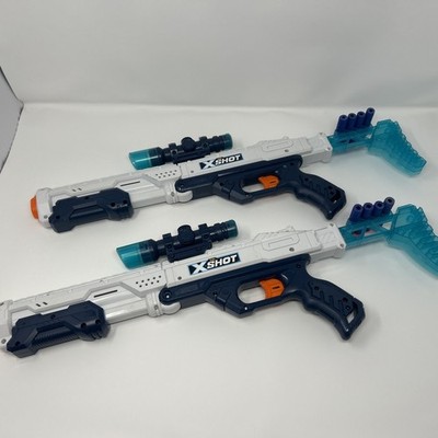2 ZURU X-Shot Excel Hawk Eye Blaster W/ Scope 10 Darts Included Tested & Works