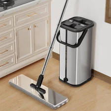 Premium Stainless Steel Microfiber Flat Mop for Floor Cleaning - 360° Pivot H...