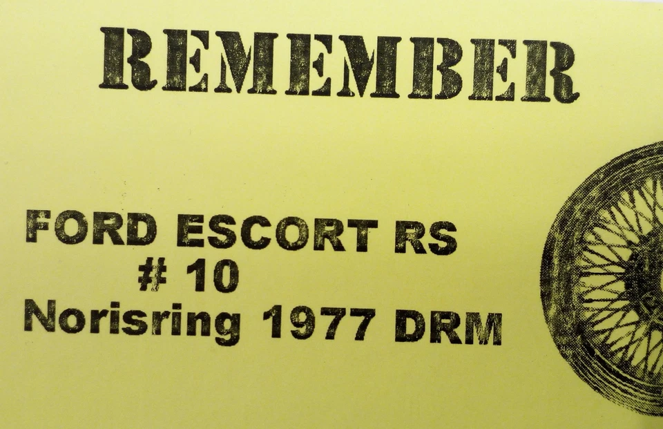 1-43 Ford Escort II RS 1800 WEISBERG DRM'77 Norisring #10 resin kit Remember - Immagine 4 di 4