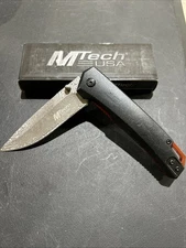 MTech USA Damascus Steel Pocket Knife Folding Blade