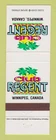 Matchbook Cover - Club Regent Winnipeg MB