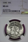 1940 NGC MS64 WALKING LIBERTY HALF DOLLAR #B51735