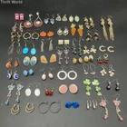 Vintage & Modern Costume Jewelry Earring Lot 45+ Pairs Whimsical Boho Floral