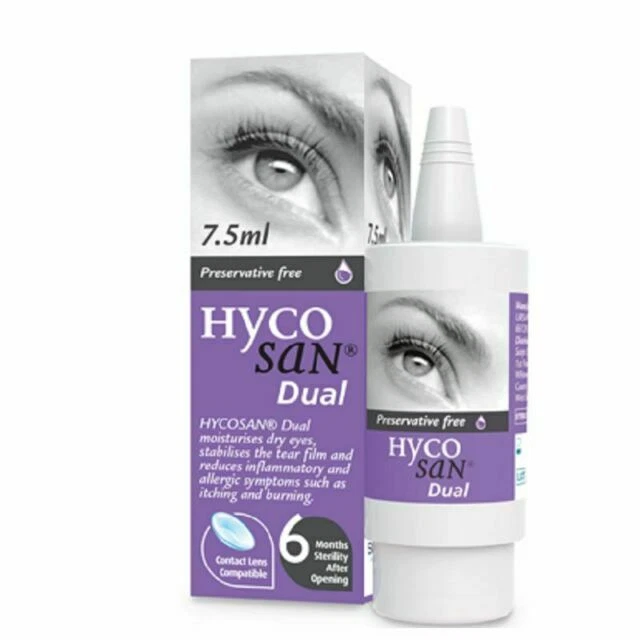 Hycosan Dual Preservative Free Moisturising Dry Eye Drops - 7.5ml