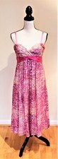 BCBGMAXAZRIA Sparkly Pink Tea Length Cocktail Party Dress, Optional Straps, 8