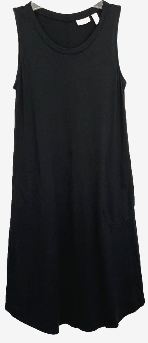 LOGO Principles Lori Goldstein Midi Dress XSP Black V Neck A397501