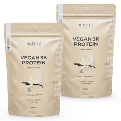Protein Pulver Vegan - veganes Proteinpulver - Eiweiß Shake laktosefrei 2 kg 