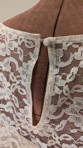 JCPenney vintage ivory sand lace 80s 20s retro tier dress wedding MOB 11/12 EUC - Picture 8 of 9