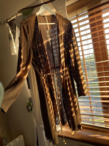 Gorgeous Women’s Brown Milestone Genuine Suede Leather Long Boho Jacket 14/16 L