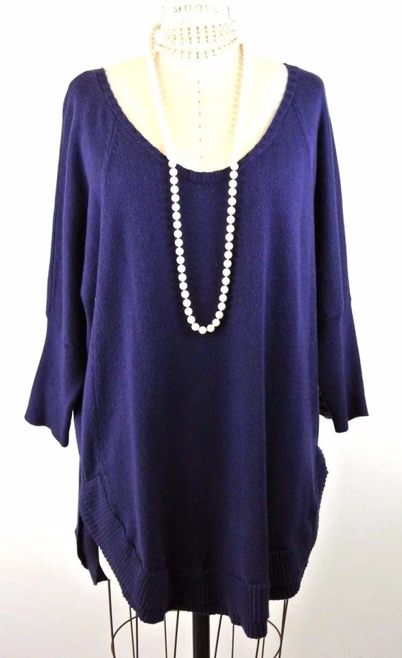 Blusa Rachel ROY malha plus size XXL roxa casual confortável sólida nova com etiquetas  - Imagem 2 de 4