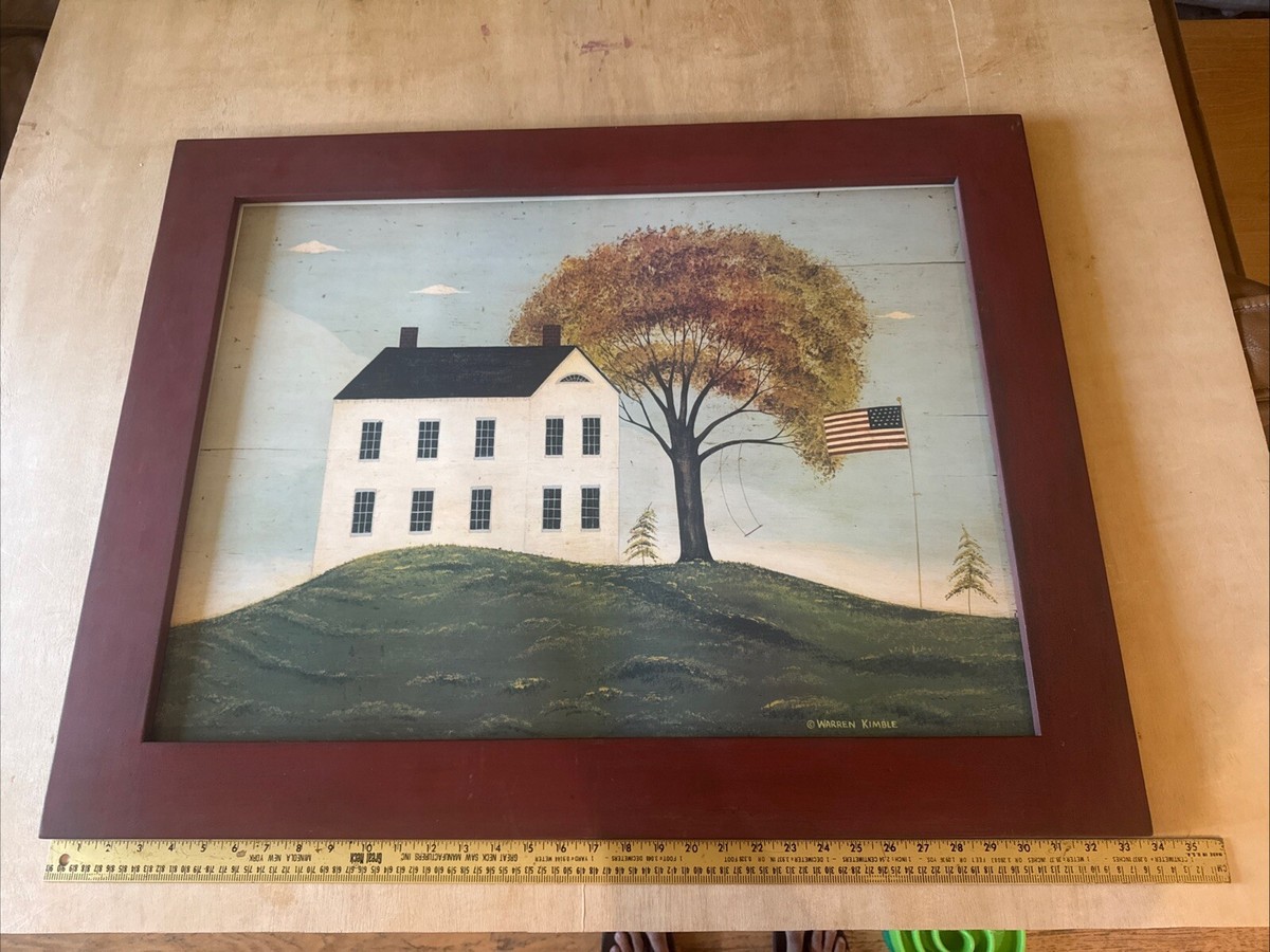 Warren Kimble Famous Folk Artist Wood Frame 33 3/4