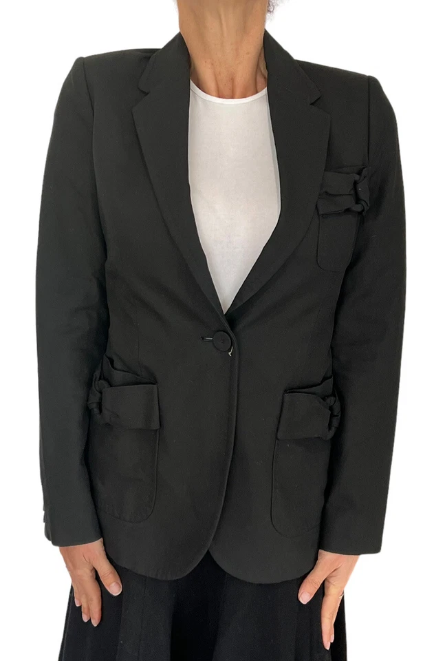 Chaqueta Blazer VIKTOR ROLF Hecha en Italia Negra Algodón Detalle Lazo 1 Botón 40/4 Foto 2 de 4
