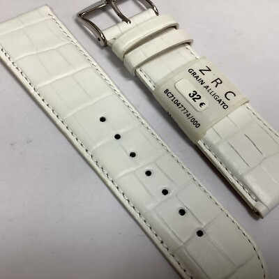 Bracelet De Montre En Cuir Blanc Véritable 22 Mm - Neuf Sans étiquettes