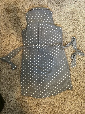 Express Sleeveless Jersey Dress White Gray Grey Polka Dots Extra Small XS |  eBay