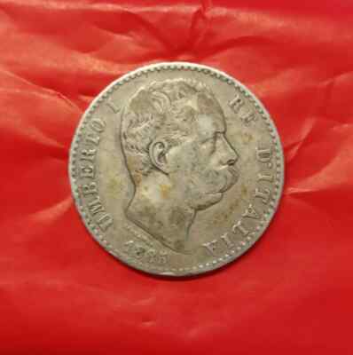 KINGDOM OF ITALY UMBERTO I 2 LIRE 1885 VERY RARE