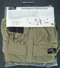 Griffo Gear Adult OD Green Extra Large Full Vest Cargo Survival Fishing USA NOS