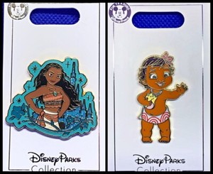 Disney Parks 2 Pin Lot Moana Castle Baby Toddler New Ebay