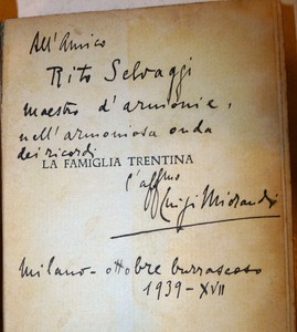 Luigi Miorandi La Famiglia Trentina 1938 Prora Dedica Autore A Rino Selvaggi Ebay