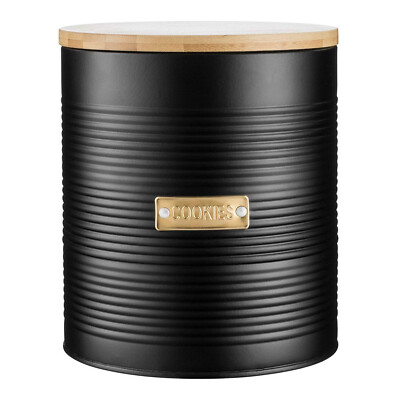 100% Genuine! TYPHOON Living Otto Metal Cookies Canister Storage Tin 3.0 L Black