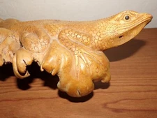 Iguana Wood Sculpture, Hand Carved, Driftwood (Mancave, Hanger, Garage)