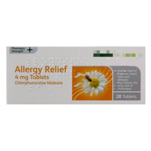 Chlorphenamine antihistamine 4mg Tablets 28 (like Piriton) Hayfever