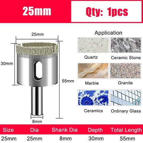 3-200mm Diamond Hole Saw Cutter Drill Bits For Tile Glass Ceramics Marble Stone - Picture 23 of 55
