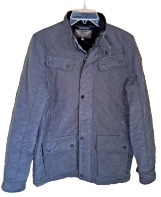 Urban Republic Jacket Youth XL 18/20 Gray Quilted Fleece Lining Zip Snap Front 