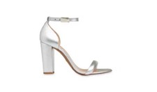 Whistles Hyde Block Heel Sandal Silver, Size 38 - Brand new