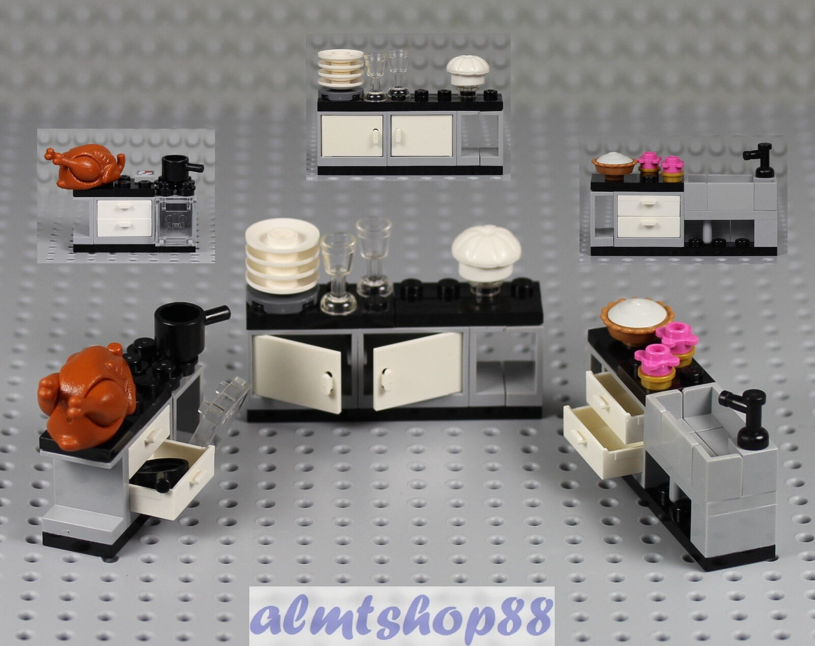 LEGO - 3 pcs Appliance Oven Sink Cupboard Dishes Minifigure Food 10243 | eBay