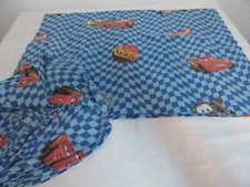 Pixar Cars Flat Top and Bottom Twin Bed Sheet Set Blue Piston Cup Checkered Flag