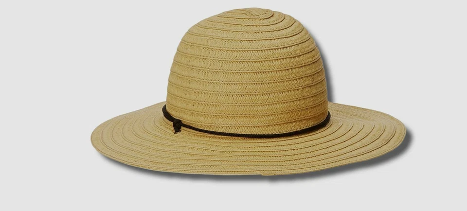 $51 Carbón Para Hombre Beige Verano Playa Ala Plana Paja Sol Sombrero Gorra Talla S Foto 2 de 4
