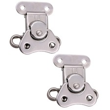 2pcs Closure Lock Stainless Steel Spring Loaded Latch Clamp Mount Case Box