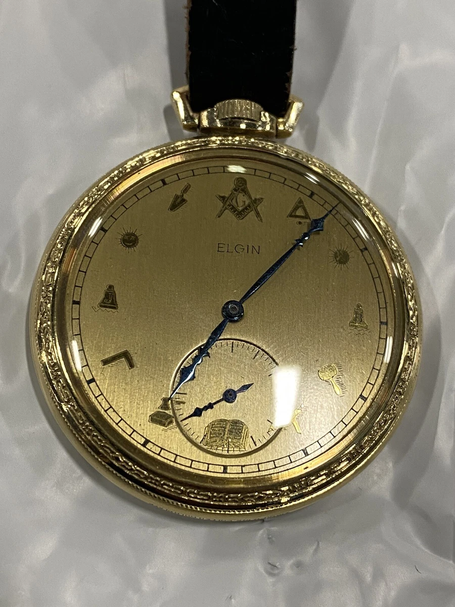 elgin masonic pocket watch w original fob eBay