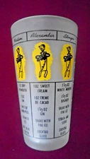 Vintage Federal Glass Frosted Cocktail Mixed Drink Bartender’s Recipe Mix Shaker