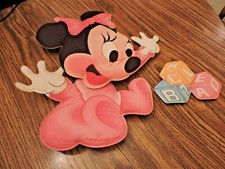 Vintage Disney Babies MINNIE MOUSE Soft Wall Nursery Decoration 1984