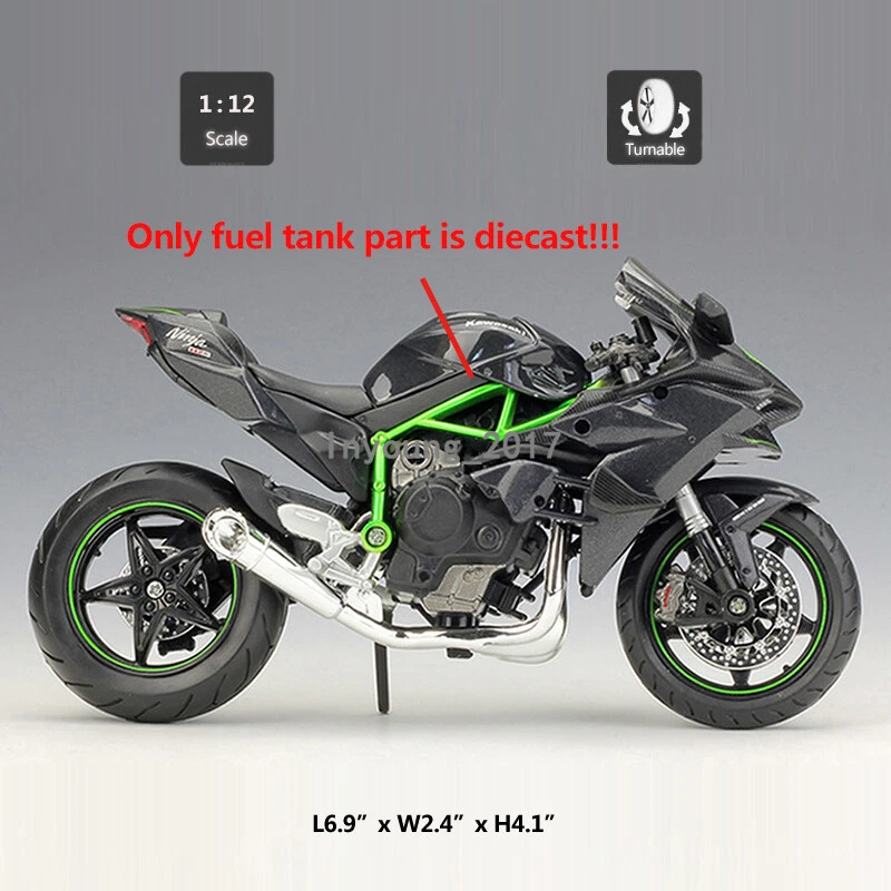 1/12 2015 Kawasaki Ninja H2R modelo de motocicleta diecast coche de juguete niños niños regalos Foto 2 de 4