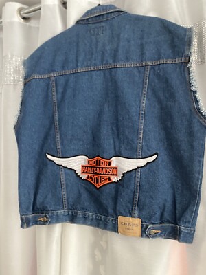 MENS DEMIUM CHAPS SLEEVELESS VEST:  W/ AN  AUTHENTIC HARLEY DAVIS PATCH ON BACK