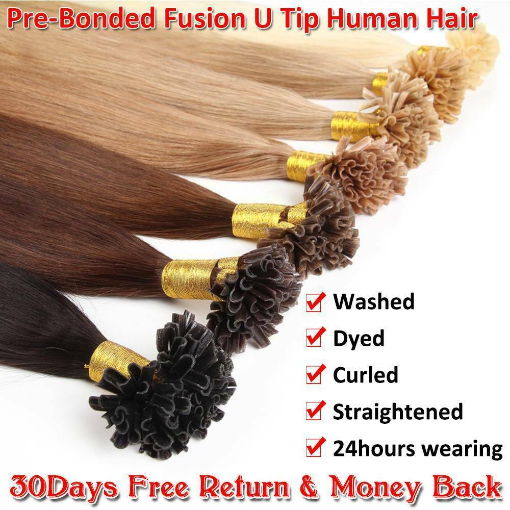 Image 51 - Pre-Bonded-Keratin-Fusion-Glue-Nail-U-Tip-Human-Remy-Hair-Extensions-Balayage-1g