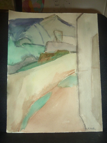 Original Watercolor Landscape Painting attributed to Marsden Hartley