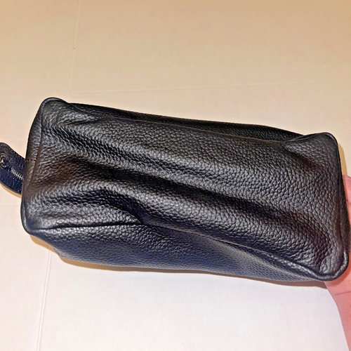 Mark And Graham Harvey Leather Zipper Pouch Dopp Black No Monogram - Picture 4 of 7