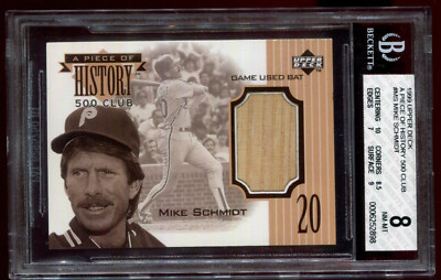 Mike Schmidt 1999 UD A Piece of History 500 HR Club BGS 8 | eBay