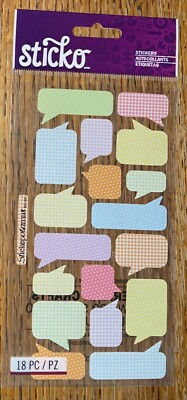 Sticko Comic Book Caption Conversation Bubbles Word Journaling Scrapbook Sticker